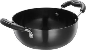 Casserole en granit antiadhésive profonde avec couvercle en verre, poignée en bois, casserole en aluminium pour cuisinière à induction et à gaz - Product Image 2