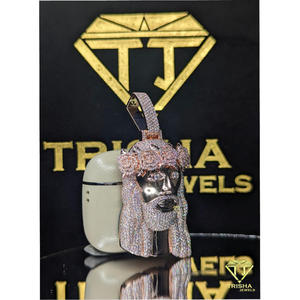 Pendentif Jésus en diamant Moissanite VVS, argent sterling 925, entièrement pavé, style hip-hop de luxe pour homme, par Trisha Jewels - Product Image 2