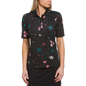 Camiseta de Manga Corta Negra para Mujer, Transpirable, de Punto, Diseño Casual, Impresión Digital, Spandex/Poliéster, Logotipo Frontal - Product Image 3