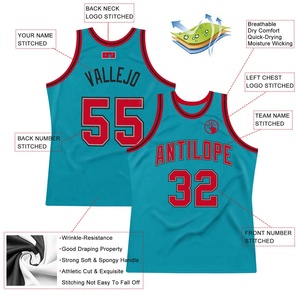 Maillot de basket-ball personnalisé en sublimation, maillot de sport rouge en maille sans manches avec nom et numéro de l'équipe imprimés - Product Image 5