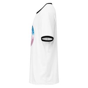 เสื้อยืดคอกลมสไตล์เรโทรสำหรับทุกเพศทุกวัย รุ่นอีสเทิร์น รีเจียน ที ชิร์ต สีขาวดำ แต่งขอบตัดกัน ใส่สบายทุกวัน - Product Image 5