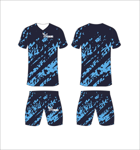Conjunto de Camiseta y Pantalones Cortos de Fútbol Sublimados, Cuello en V, Absorbe la Humedad, Estampado de Camuflaje, Ropa Deportiva para Hombre, Todas las Temporadas - Product Image 1