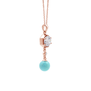 Collier Pendentif en Argent Sterling 925 Multi-Plaqué Traditionnel 2026 avec Topaze Blanche Naturelle Facettée et Pierre Précieuse Turquoise – Bijoux Fins - Product Image 5