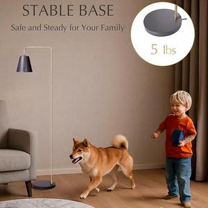 Lampadaire trépied nordique avec abat-jour gris pour un appartement et une maison chaleureux - Product Image 5