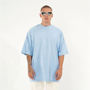 T-shirt Homme Col Rond Manches Courtes Épaules Tombantes Grande Taille Streetwear Oversize Personnalisable Coupe Ample Classique - Product Image 1