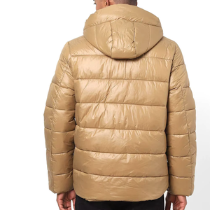 Custom Made Hooded Canvas Puffer Jacket for Men Women OEMODM <b>Quilted</b> <b>Winter</b> Coat with Front Logo Outdoor Warm Wear - Product Image 5