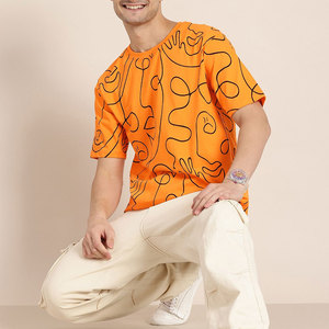 High Quality Men's Plus Size Vintage Jersey <b>Acid</b> Washed Neck <b>Drop</b> Shoulder Distress Streetwear T-Shirts - Product Image 3