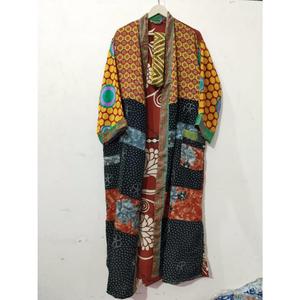 ชุดกิโมโนสไตล์ญี่ปุ่น ชุดกิโมโนผ้าไหมอินเดีย เสื้อคลุมเซ็กซี่สำหรับผู้หญิง ชุดกิโมโนผ้าไหมยาว ชุดคลุมอาบน้ำ ชุดกิโมโนผ้าไหมวินเทจ ชุดกิโมโนลายดอกไม้ - Product Image 5