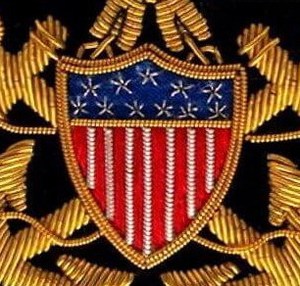 Customized Handmade Blazer Badge US <b>Hat</b> Insignia In Gold Wire Embroidery Crest Customized US <b>Hat</b> Insignia - Product Image 2