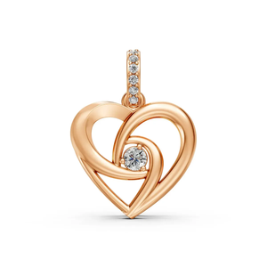 Collar con Colgante de Diamante Cultivado en Laboratorio, Oro Amarillo de 14K con Baño de Rodio, 0.09 CT, Corte Brillante, Certificado IGI, Diseño Elegante de Amor - Product Image 1