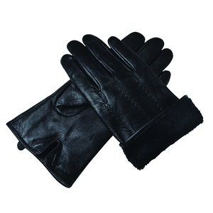 Leather Gloves Wrist Length Plain Style Thermal Faux <b>Fur</b> Lining Winter Warmth Outdoor Daily Use - Product Image 6