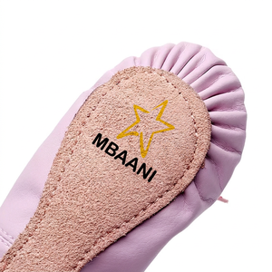 MBAANI Chaussures de ballet souples pour femmes, dessus en coton, chaussures plates pour l'entraînement de danse, noir rose - Product Image 6