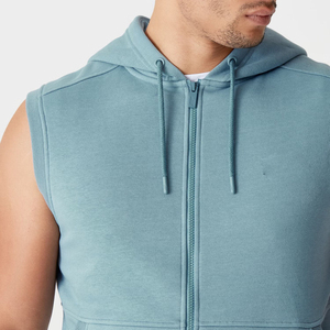 Men's Workout Zipper <b>Sleeveless</b> Hooded Tank Tops <b>Sleeveless</b> Gym <b>Hoodies</b> Bodybuilding Muscle <b>Sleeveless</b> Zipper <b>Hoodies</b> For Men - Product Image 6
