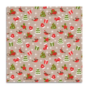 Serviette de table imprimée pour Noël, en coton, pour la décoration de table, à prix abordable. - Product Image 2