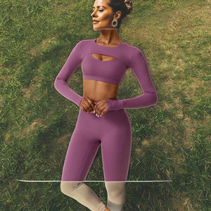 Ensemble d'entraînement trois pièces pour femmes Camisole soutien-gorge de sport Leggings Gym Fitness Yoga vêtements grande taille boléro sport haussement d'épaules - Product Image 6