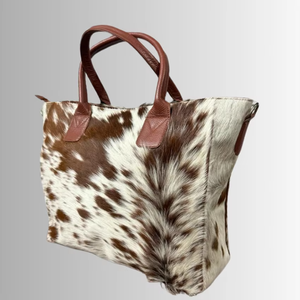 Bolso Tote de Cuero Vacuno con Pelo, Estilo Vintage, Bolso de Hombro de Cuero Genuino, Bolso de Transporte Ligero - Product Image 2