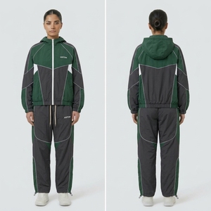 Men's Flannel Lined Windbreaker Tracksuit - Windbreaker <b>Jacket</b> & Pants Set for Jogging, China Factory Supplier - Product Image 2
