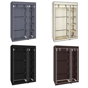 Armadio Portatile Nero da 170 cm con Montaggio Rapido e Semplice, in Tessuto Non Tessuto e Asta Appendiabiti per la Conservazione dei Vestiti - Product Image 2