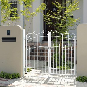 Puerta Doble Abatible de Hierro Forjado Tradicional con Patrones de Enredaderas, Recubrimiento en Polvo, Control Manual, Diseño Exterior Duradero y Fácil Instalación - Product Image 5
