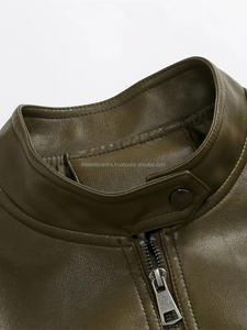 Diseño personalizado Chaquetas de cuero con cremallera Mejor venta Precio barato Buena calidad Chaquetas de cuero de moda para la venta Hecho en Pakistán - Product Image 4