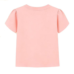 T-shirts en coton biologique tricotés décontractés pour petites filles, hauts à manches courtes à volants, imprimé fruits mignon pour l'été, vente en gros - Product Image 6