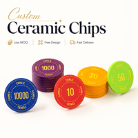 Jetons de poker en céramique personnalisés avec un design à motifs vintage pour les collectionneurs amateurs et les accessoires de décoration pour salle de jeux personnelle