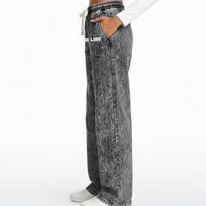 Pantalones Deportivos Anchos de Mujer con Lavado Ácido, Ligeros, Cintura Elástica, Estilo Urbano, Inspirados en el Hip Hop, Pantalones Casuales de Moda - Product Image 6