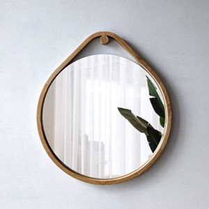 Miroir mural en bois sculpté à motifs floraux, miroir mural artisanal en bois pour la décoration intérieure, miroir suspendu en gros, accessoire décoratif - Product Image 1