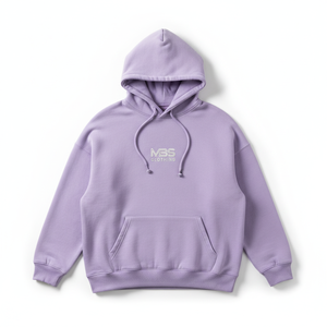 เสื้อฮู้ดดี้สีม่วงโอเวอร์ไซส์ผ้าคอตตอนฟลีซหนานุ่ม สกรีนโลโก้ได้ตามต้องการ ทรงหลวม ไหล่ตก สไตล์สตรีทแวร์ สำหรับทั้งผู้ชายและผู้หญิง - Product Image 6
