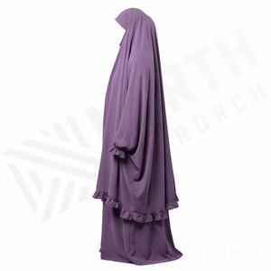 2025 OEM Kimono Abaya pour femmes musulmanes, en tissu polyester épais, doux et très extensible, col en V, manches longues, pour fêtes, Ramadan, mariages - Product Image 3