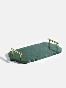 Nouveauté : Plateau de rangement en granit et marbre, forme ronde, avec bordures uniques, pour la cuisine et la décoration de table - Product Image 2