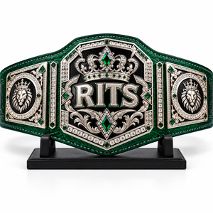 Cinturón de Campeonato de Boxeo Personalizado Verde con Relieve y Placa de Diamantes de Imitación, Cinturón de Boxeo Verde Personalizado - Product Image 1