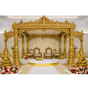 Mandap de mariage traditionnel de style Rajwada, richement orné, doré, pour mariages d'Inde du Sud, Nouveauté 2026, Meilleures ventes, Californie - Product Image 1