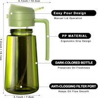Produits de dropshipping 2026 : Distributeur d'huile d'olive portable 2-en-1 et vaporisateur d'huile pour la cuisine – Agent de dropshipping