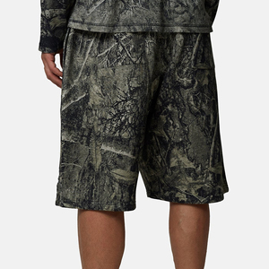 Ensemble haut à manches longues et short bermuda imprimé camouflage pour homme, respirant, taille élastique, tenue décontractée - Product Image 5