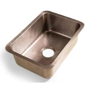 Fregadero de Baño de Cobre Puro con Acabado Martillado Antiguo, Fregadero de Cocina de Cobre Rústico de Tamaño Personalizado, Doble Tazón Hecho a Mano - Product Image 5