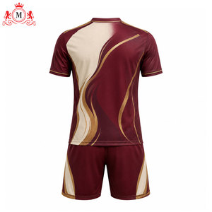 ชุดเสื้อฟุตบอลสีส้มดำแบบซับลิเมชั่นพร้อมกางเกงขาสั้น ชุดยูนิฟอร์มฟุตบอลสำหรับผู้ใหญ่ ผ้าโพลีเอสเตอร์ระบายอากาศ ตรวจจับรอยตะเข็บด้วยเข็ม - Product Image 2