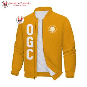 Chaqueta Universitaria para Mujer con Estampado de Círculo Dorado |   Chaqueta de Invierno OGC Masónica para Mujer, Hecha a Medida, con Exterior de Algodón y Forro de Lana - Product Image 3
