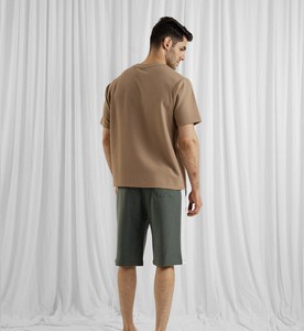 เสื้อยืดผ้าซาตินระบายอากาศลำลองสำหรับผู้ชายในฤดูร้อน - Product Image 3