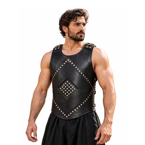 Armadura de Pecho Medieval de Cuero Negro, Armadura de Guerrero Vikingo, LARP, Cuiras, Caballero, Renacimiento, Cosplay, Disfraz de Reenactación, Chaleco de Armadura Remachado - Product Image 1