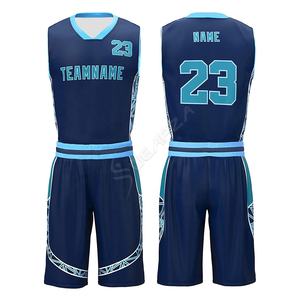Cómodos uniformes de baloncesto de secado rápido recién llegados 2024, uniformes de baloncesto reversibles sublimados de diseño personalizado - Product Image 4
