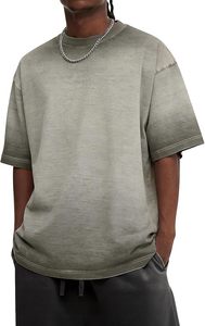Camisetas de Algodón Desgastado de 260 g/m² al por Mayor, Camisetas Oversize con Efecto Desgastado por el Sol para Hombre, Camisetas de Diseño de Gran Gramaje, Lisas, Estilo Urbano, Verano - Product Image 3