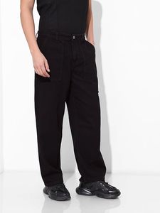 Jean en denim noir ample à jambe large pour homme, taille mi-haute, délavage vintage, couleur unie, écologique, résistant à la décoloration, décontracté - Product Image 1