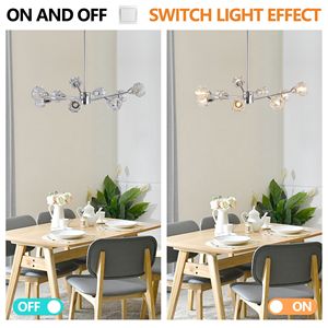 Moderno lampadario in cristallo cromato a 9 luci per soggiorno camera da pranzo cucina-lampade a sospensione (lampadine non incluse) - Product Image 6