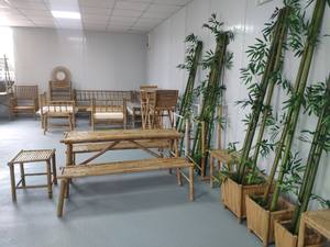 Nouveau design diviseurs d'écran en bambou classique matériau naturel meubles d'extérieur décor de jardin salle à manger plage PP chaise d'extérieur - Product Image 3