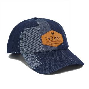 Gorra de Béisbol de Mezclilla de Algodón con Parche de Cuero Personalizado, Gorra de Papá con Logotipo, Ajustable, Sin Estructura, Estilo Vintage, Venta al Por Mayor, Unisex - Product Image 4