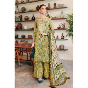 FASHIONISTA INTERNATIONAL Nuevo Vestido Musulmán para Mujer con Diseño de Bordado y Estampado, Vestido Pakistaní para Mujer, Talla Personalizada - Product Image 6