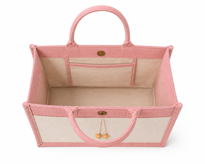 Bolsa de yute laminada rosa, ecológica, reutilizable, con botón de madera, para compras, venta al por mayor. - Product Image 5