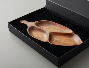 Plato de servir de madera hecho a mano con diseño minimalista, bandeja de madera natural para el hogar, bodas, eventos, restaurantes y regalos. - Product Image 4