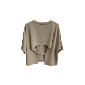 High Quality Customized Women Crop <b>Tops</b> 100% Cotton Breathable O-Neck Short Sleeves Casual 220g Jersey Knitted Summer - Product Image 6
